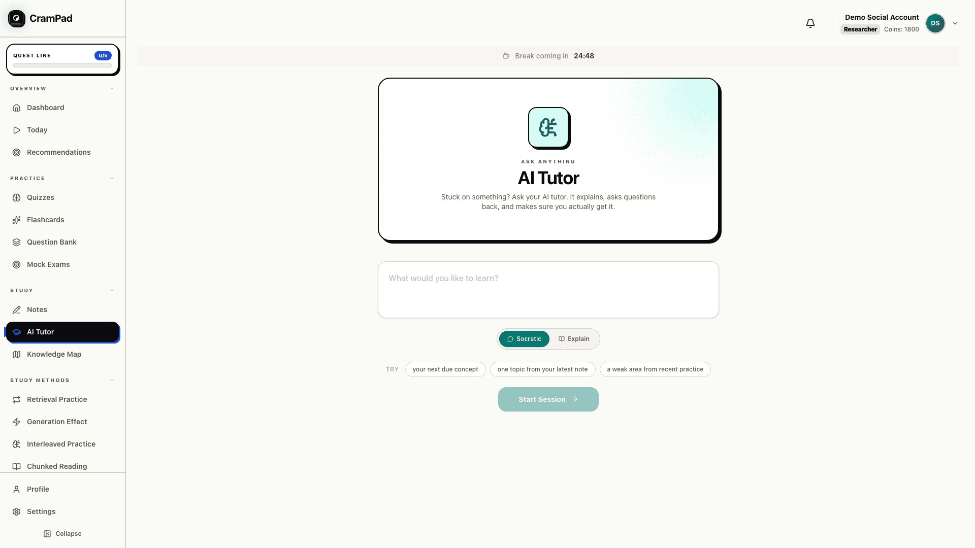 An AI tutor that already knows your notes